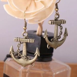 ANCHOR BRONZE DANGLE EARRINGS 